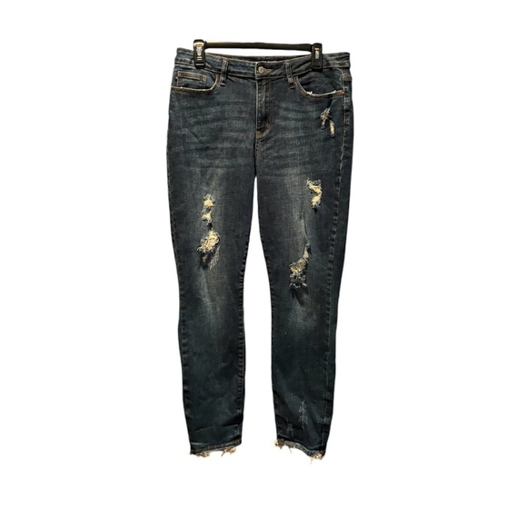 Judy Blue Evansville Mid Rise Distressed Relaxed Fit Jeans Size 11/30 - Picture 1 of 7